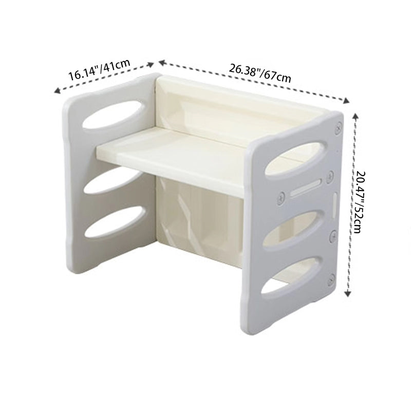 Contemporary Nordic Rectangular Hollow PE Kids Desk & Chair Set For Home Office