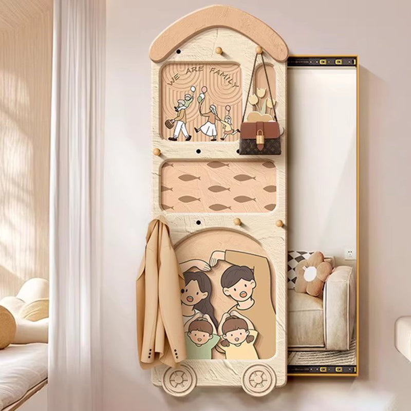 Contemporary Creative Rectangular Arch Medium Density Fiberboard Glass Accent Full-Length Mirror For Entryways