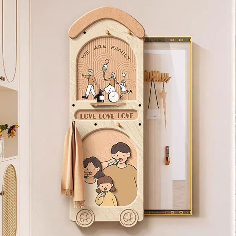 Contemporary Creative Rectangular Arch Medium Density Fiberboard Glass Accent Full-Length Mirror For Entryways