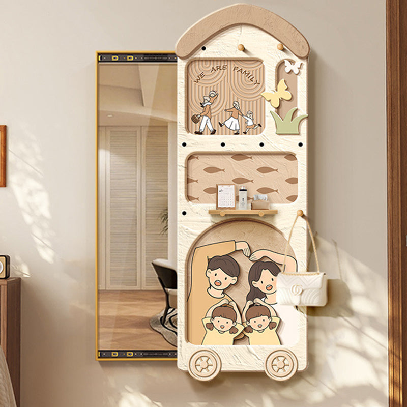 Contemporary Creative Rectangular Arch Medium Density Fiberboard Glass Accent Full-Length Mirror For Entryways