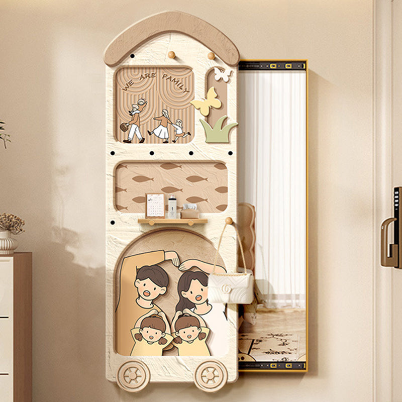 Contemporary Creative Rectangular Arch Medium Density Fiberboard Glass Accent Full-Length Mirror For Entryways