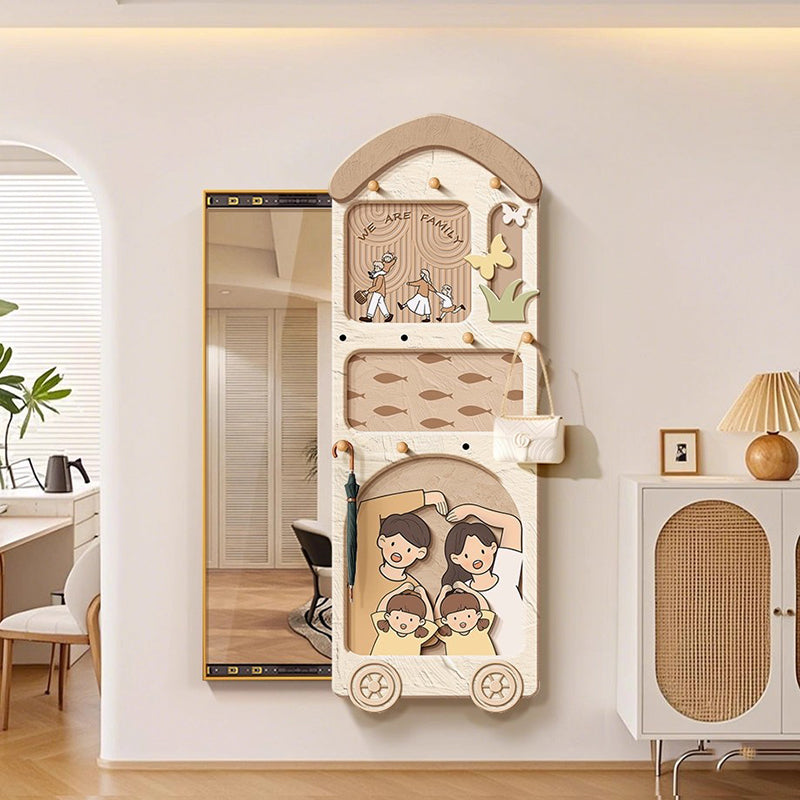 Contemporary Creative Rectangular Arch Medium Density Fiberboard Glass Accent Full-Length Mirror For Entryways