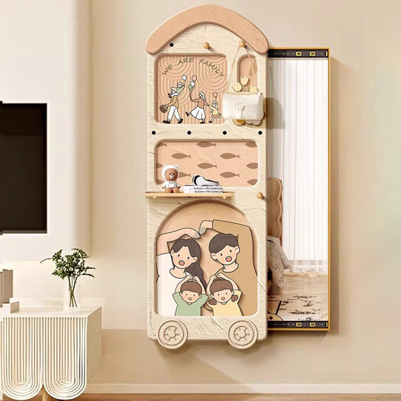 Contemporary Creative Rectangular Arch Medium Density Fiberboard Glass Accent Full-Length Mirror For Entryways