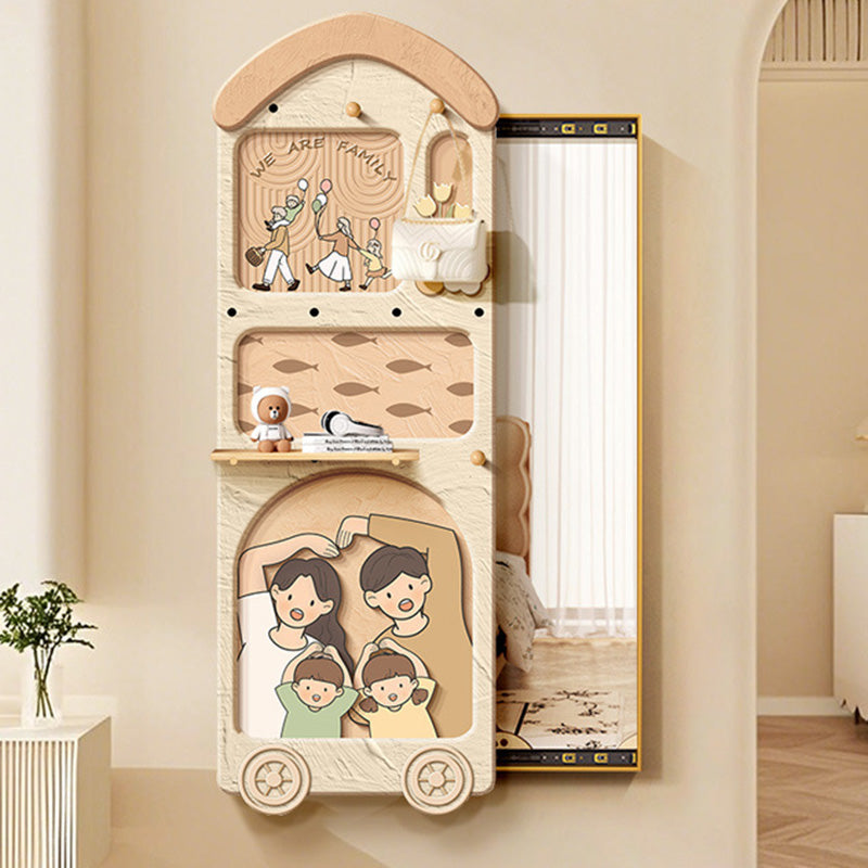 Contemporary Creative Rectangular Arch Medium Density Fiberboard Glass Accent Full-Length Mirror For Entryways