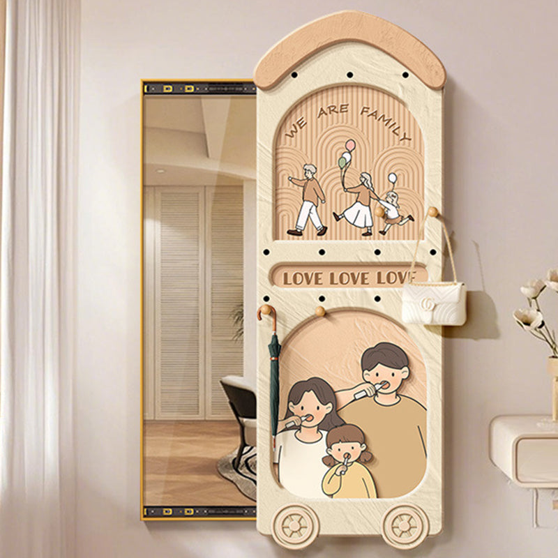 Contemporary Creative Rectangular Arch Medium Density Fiberboard Glass Accent Full-Length Mirror For Entryways
