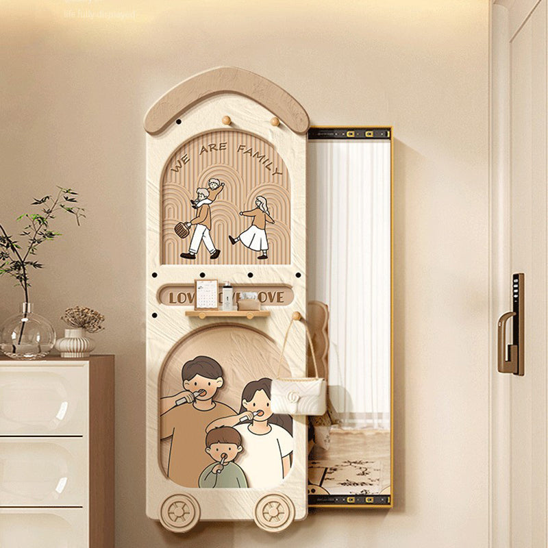 Contemporary Creative Rectangular Arch Medium Density Fiberboard Glass Accent Full-Length Mirror For Entryways
