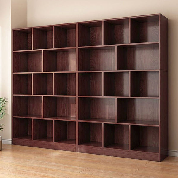 Modern Minimalist Rectangular Medium Density Fiberboard Bookshelf 5-Tier For Home Office