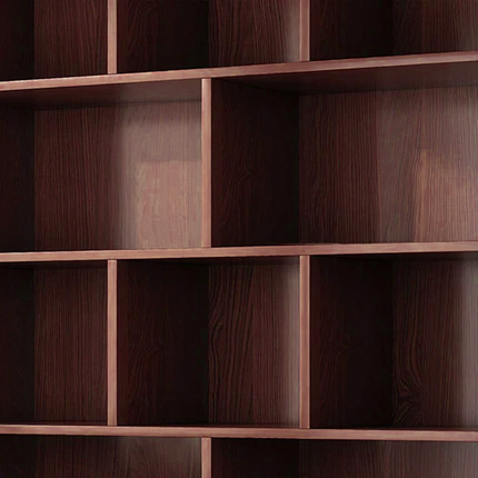 Modern Minimalist Rectangular Medium Density Fiberboard Bookshelf 5-Tier For Home Office