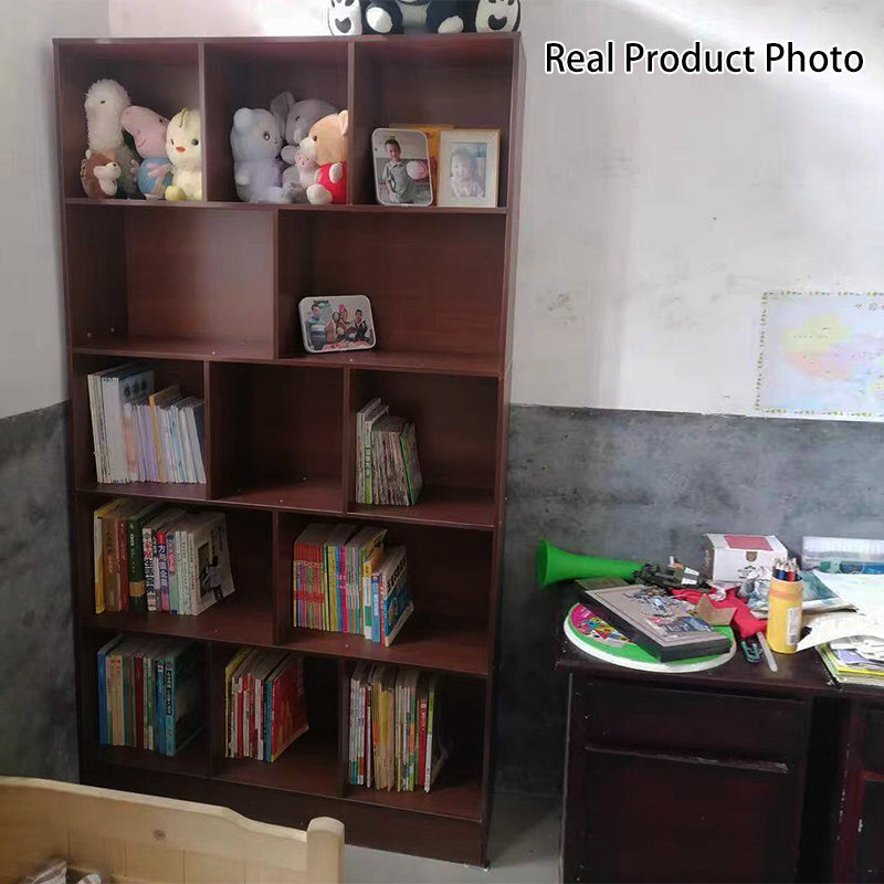 Modern Minimalist Rectangular Medium Density Fiberboard Bookshelf 5-Tier For Home Office