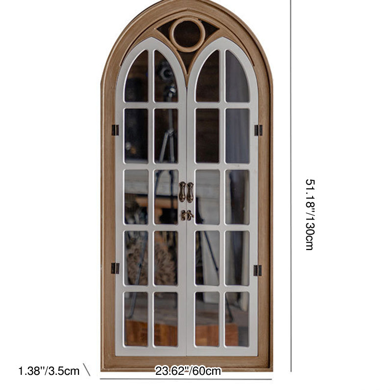 Traditional Farmhouse Rectangular Cedar Medium-Density Fiberboard Glass Decorative Full-Length Mirror For Living Room & Entryways