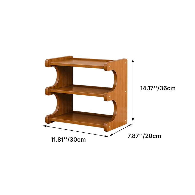 Contemporary Scandinavian Rectangular Nan Bamboo Medium-Density Fiberboard Storage Shelf Shoe Storage 2/3/4/5/6-Tier For Entryways & Living Room