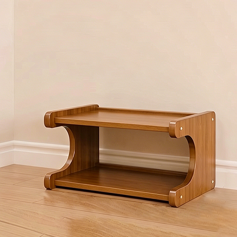 Contemporary Scandinavian Rectangular Nan Bamboo Medium-Density Fiberboard Storage Shelf Shoe Storage 2/3/4/5/6-Tier For Entryways & Living Room
