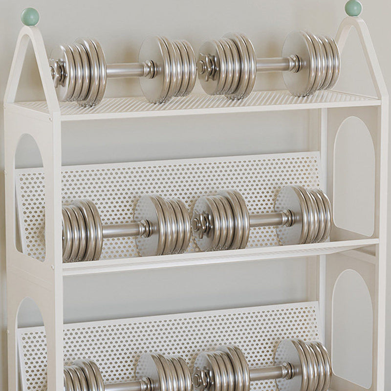 Contemporary Scandinavian Rectangular Carbon Steel Movable Storage Bookshelf 4-Tier For Living Room