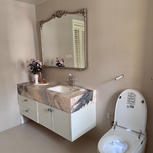 Traditional French Rectangular HD Silver Mirror Medium-Density Fiberboard Carved Wall Mirror For Bathroom & Bedroom