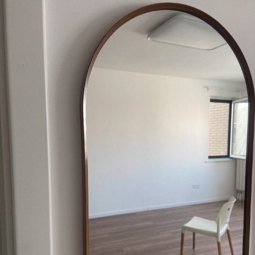 Modern Luxury Arched HD Silver Mirror Aluminum Alloy Full-Length Wall Mirror For Bedroom