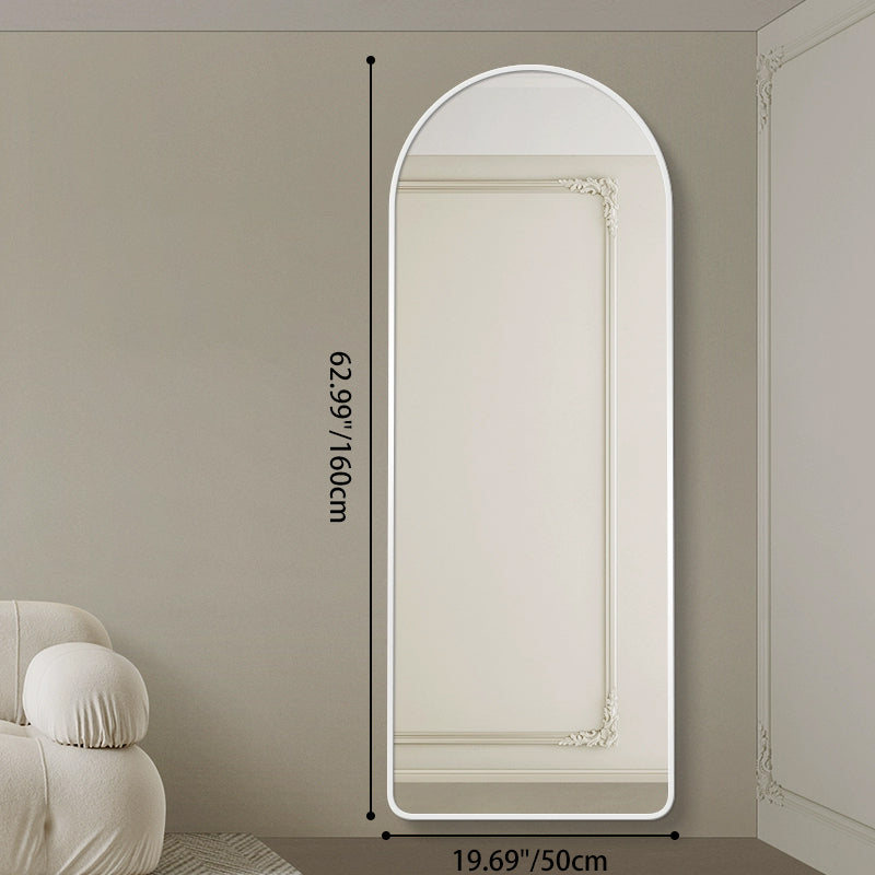 Modern Luxury Arched HD Silver Mirror Aluminum Alloy Full-Length Wall Mirror For Bedroom