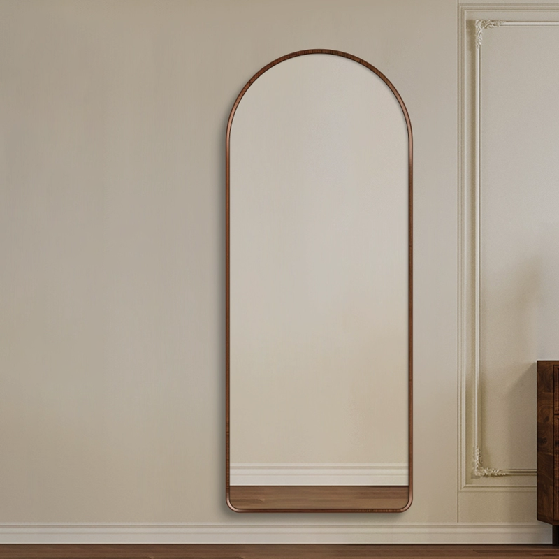 Modern Luxury Arched HD Silver Mirror Aluminum Alloy Full-Length Wall Mirror For Bedroom
