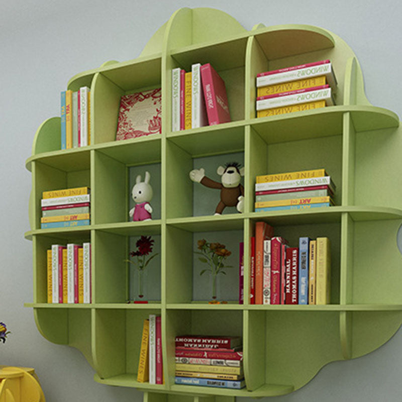 Modern Art Deco Tree-Shaped Multi-Layer Solid Wood Board Bookshelves 16-Cabinet For Living Room
