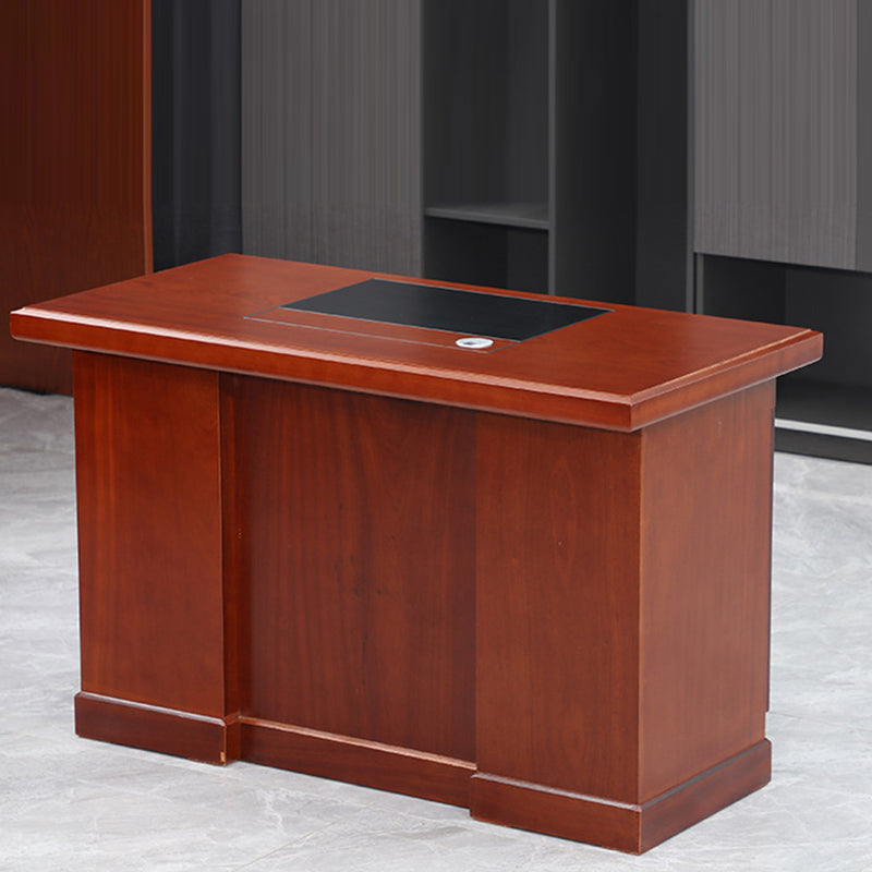 Contemporary Retro MDF Rectangular Desk With 3 Drawers 1 Cabinet For Home Office And Study