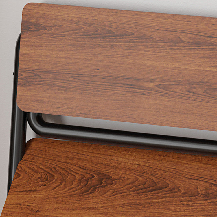 Modern Minimalist MDF Iron Rectangular Foldable Desk With 2 Tiers For Home Office And Study