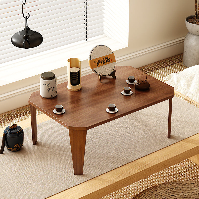 Modern Minimalist MDF Rectangular Low Coffee Table With Folding Legs For Living Room