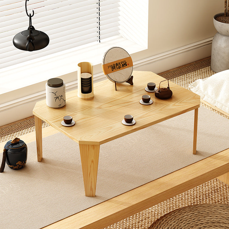 Modern Minimalist MDF Rectangular Low Coffee Table With Folding Legs For Living Room