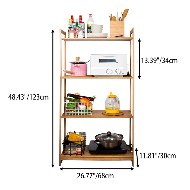 Premium Bamboo 3/4/5-Tier Storage Shelf - Extra Wide & Tall Design For Living Room&Kitchen