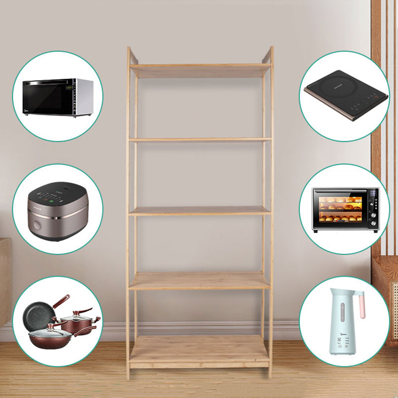 Premium Bamboo 3/4/5-Tier Storage Shelf - Extra Wide & Tall Design For Living Room&Kitchen