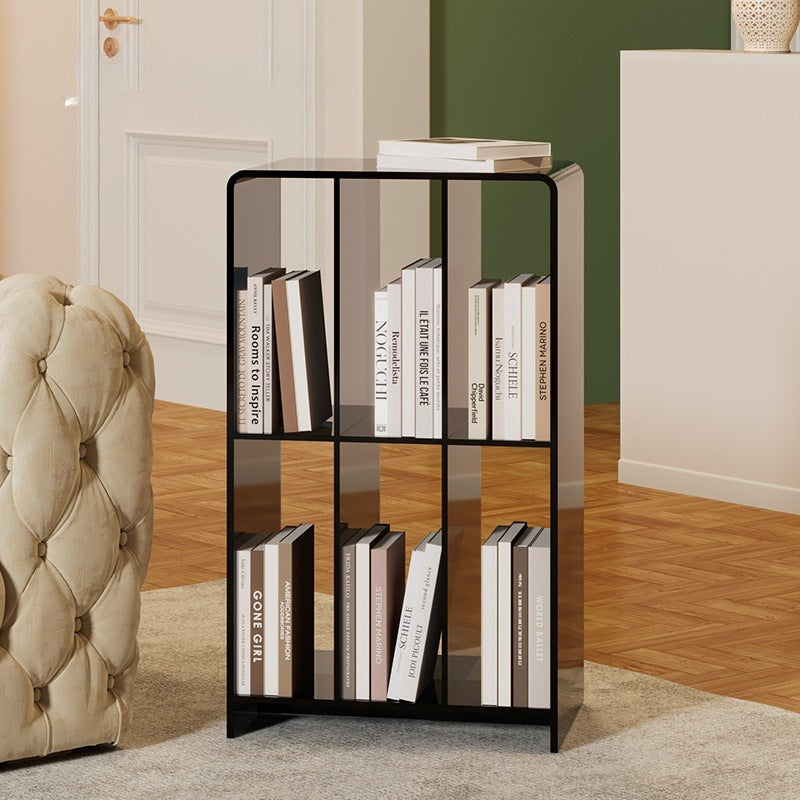 Modern Minimalist Rectangular Acrylic Bookshelf 2-Tier For Living Room