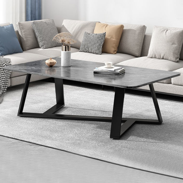 Contemporary Luxury Rectangular Medium-Density Fiberboard Carbon Steel Coffee Table For Living Room