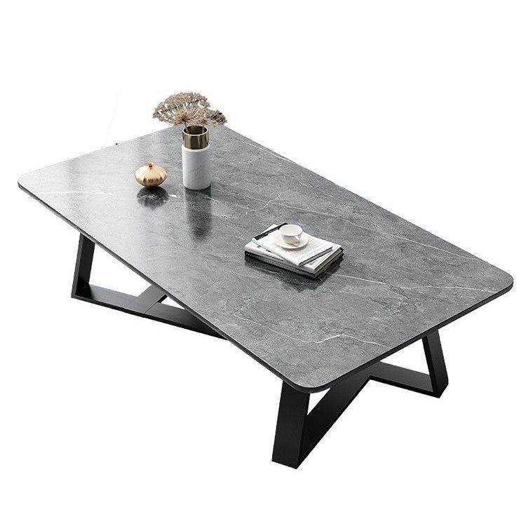 Contemporary Luxury Rectangular Medium-Density Fiberboard Carbon Steel Coffee Table For Living Room