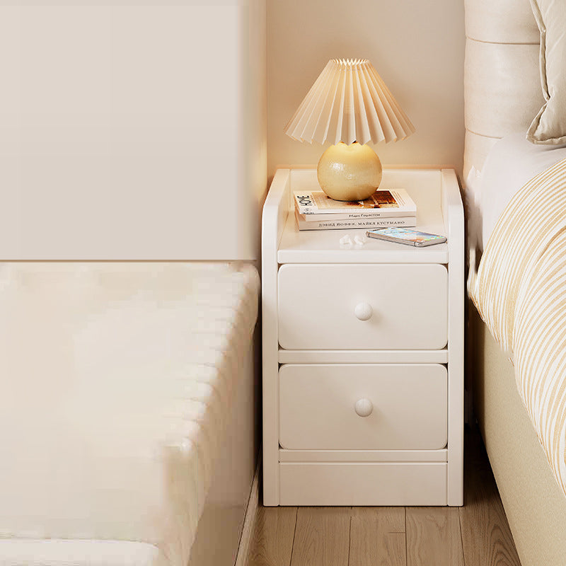 Modern Minimalist Rectangular Plywood Space-Saving Nightstand 1/2-Drawer For Bedroom