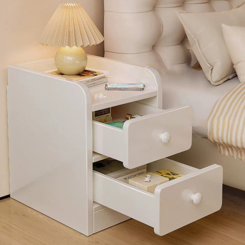 Modern Minimalist Rectangular Plywood Space-Saving Nightstand 1/2-Drawer For Bedroom