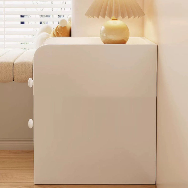Modern Minimalist Rectangular Plywood Space-Saving Nightstand 1/2-Drawer For Bedroom