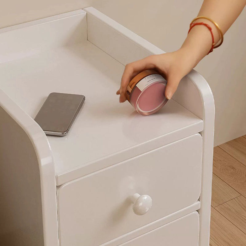 Modern Minimalist Rectangular Plywood Space-Saving Nightstand 1/2-Drawer For Bedroom