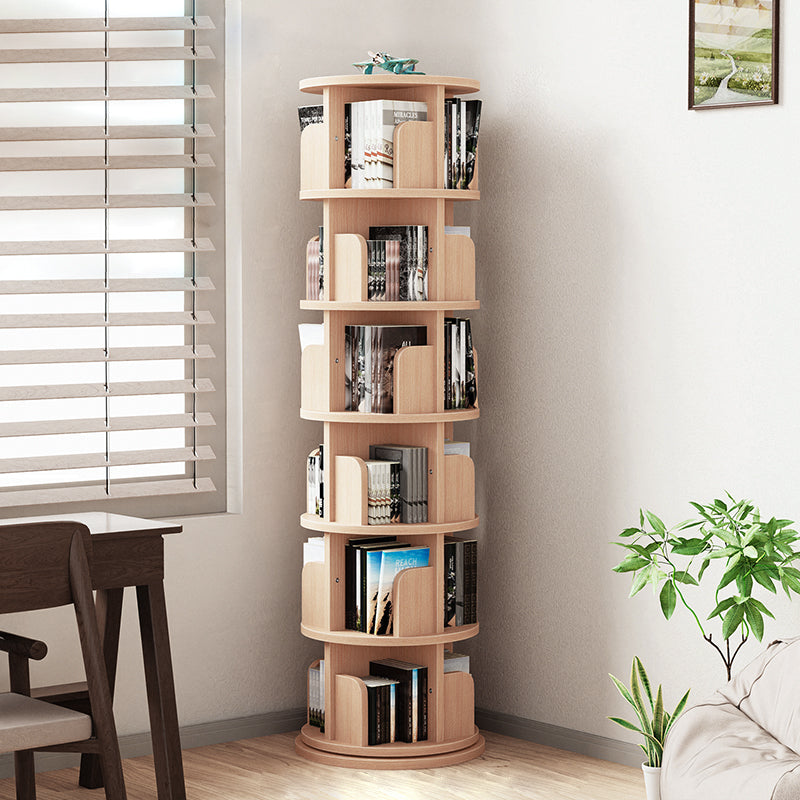 Modern Minimalist Pine Board Bookshelves 6-Tier Rotatable For Home Office