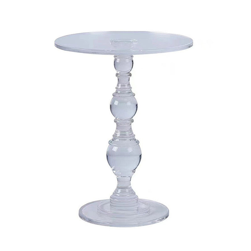 Modern Minimalist Round Tabletop Acrylic Coffee Table 1-Leg For Living Room