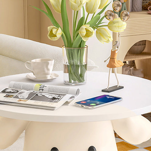 Contemporary Creative Kids Dog Shape MDF Resin Nightstand 1-Tier For Bedroom