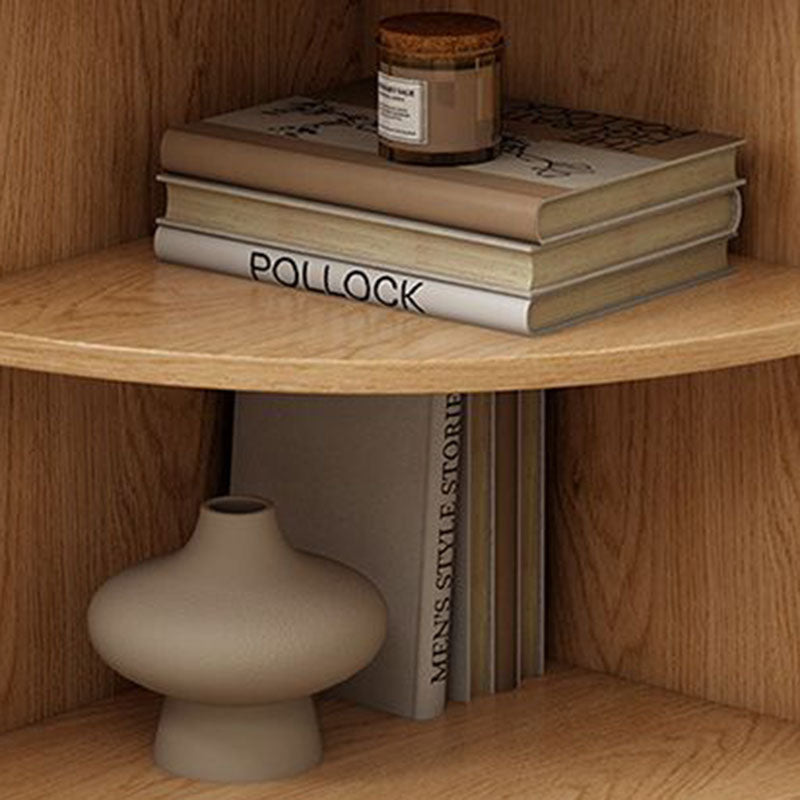 Modern Minimalist Fan-shaped E0 Grade Ecological Board Corner Shelf Unit 5-Tier For Living Room