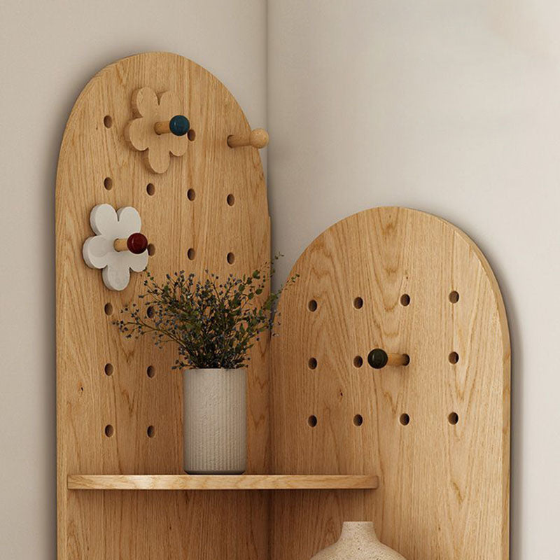Modern Minimalist Fan-shaped E0 Grade Ecological Board Corner Shelf Unit 5-Tier For Living Room
