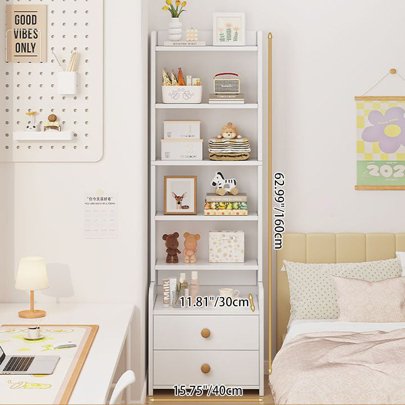 Contemporary Nordic Square Rectangular Density Board Nightstand 4/6-Tier For Bedroom
