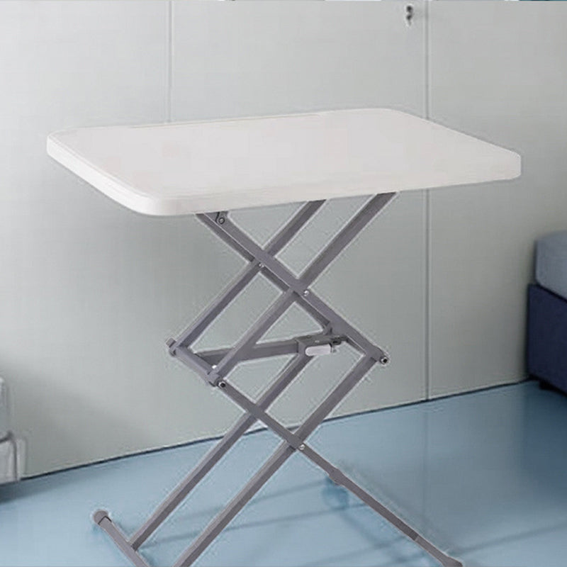 Modern Simplicity PE Steel Rectangular Liftable Folding Desks 1-Pen Slot For Home Office