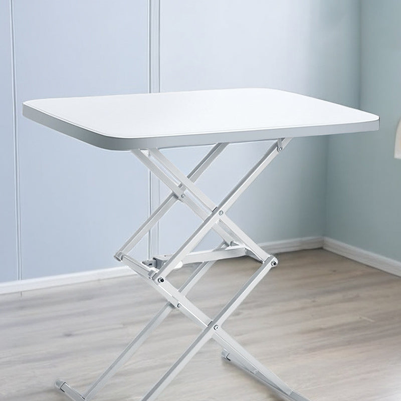 Modern Simplicity PE Steel Rectangular Liftable Folding Desks 1-Pen Slot For Home Office