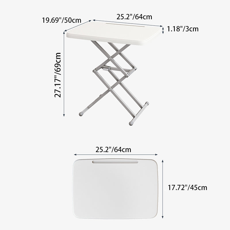 Modern Simplicity PE Steel Rectangular Liftable Folding Desks 1-Pen Slot For Home Office
