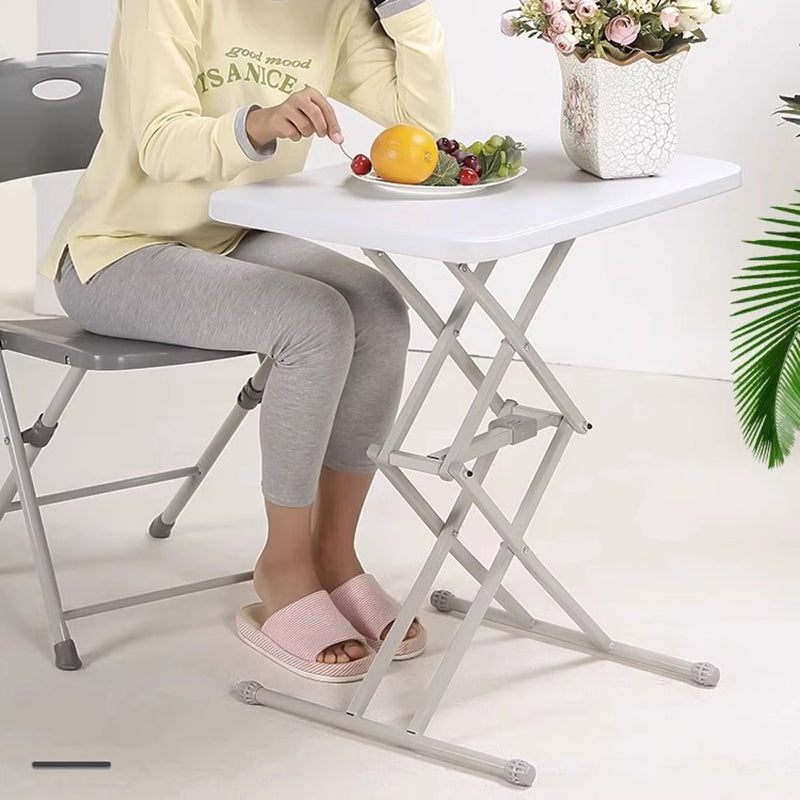Modern Simplicity PE Steel Rectangular Liftable Folding Desks 1-Pen Slot For Home Office