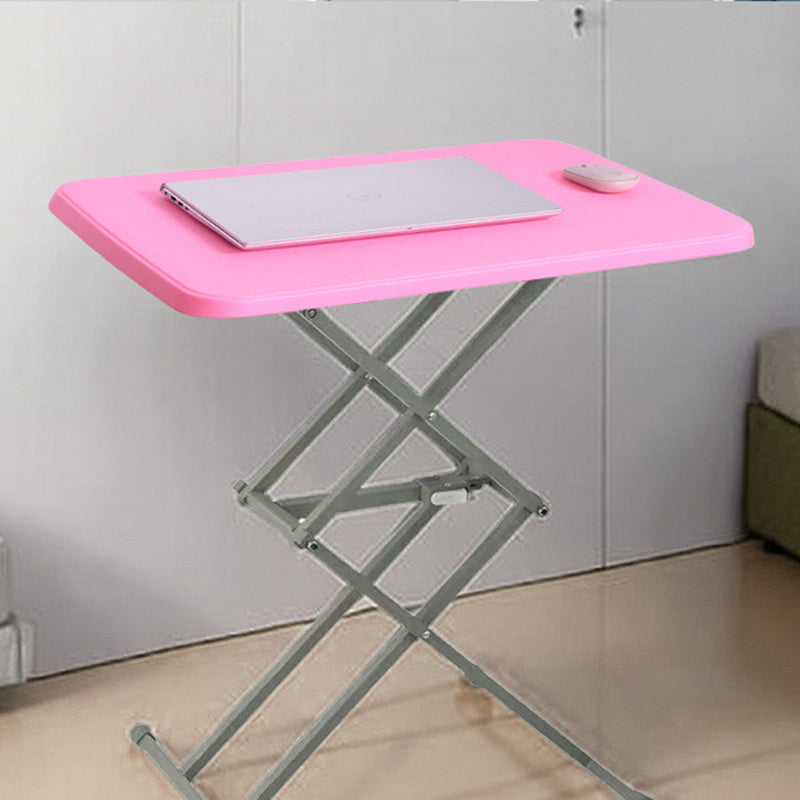 Modern Simplicity PE Steel Rectangular Liftable Folding Desks 1-Pen Slot For Home Office