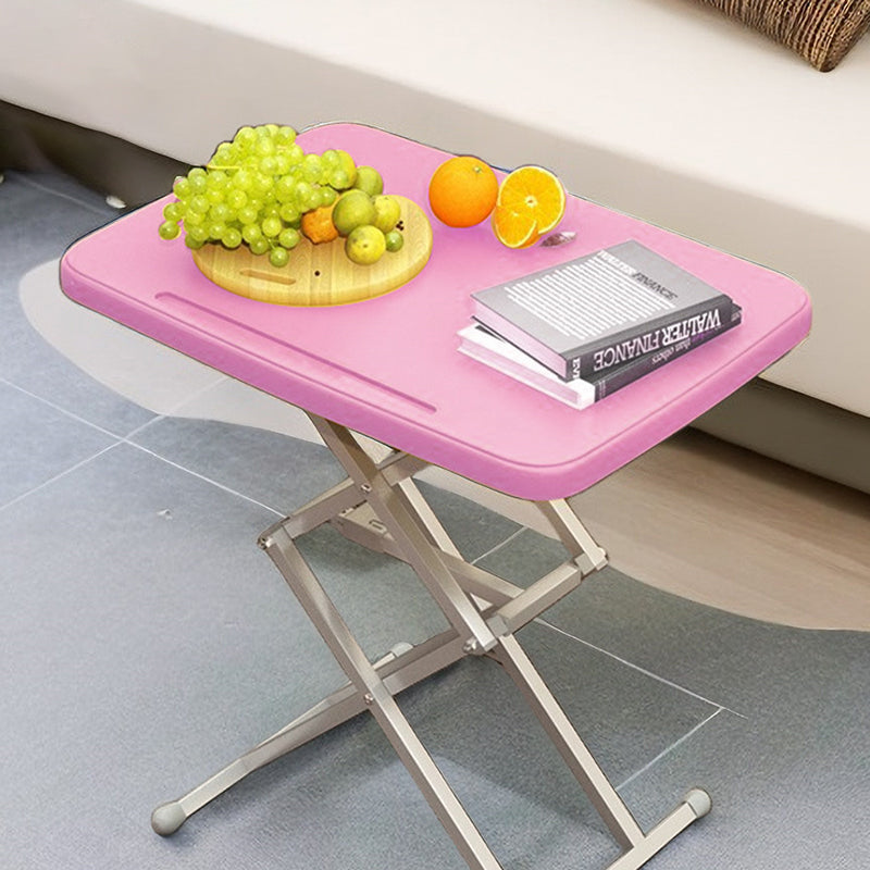 Modern Simplicity PE Steel Rectangular Liftable Folding Desks 1-Pen Slot For Home Office