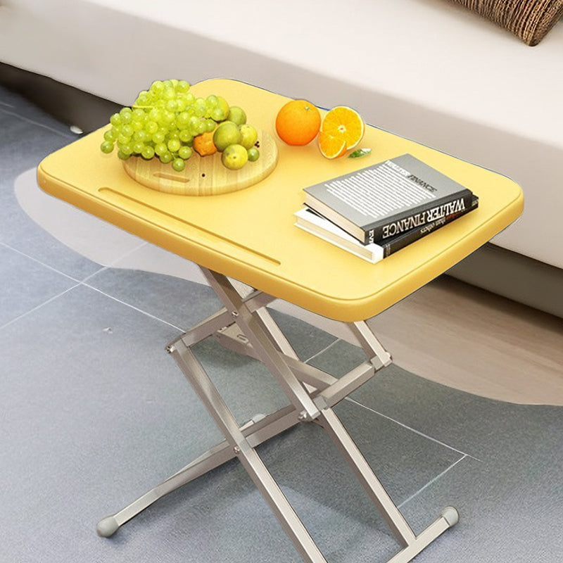 Modern Simplicity PE Steel Rectangular Liftable Folding Desks 1-Pen Slot For Home Office