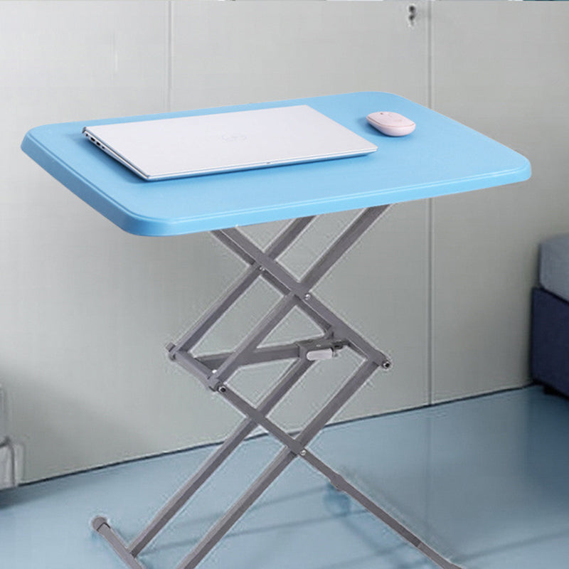 Modern Simplicity PE Steel Rectangular Liftable Folding Desks 1-Pen Slot For Home Office