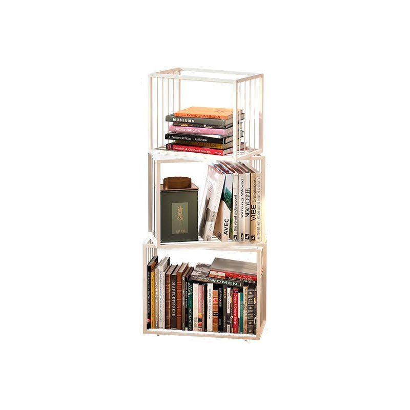 Contemporary Nordic Square Frame Full Iron Storage Cabinets Bookshelf 3/4/5 - Tier For Living Room